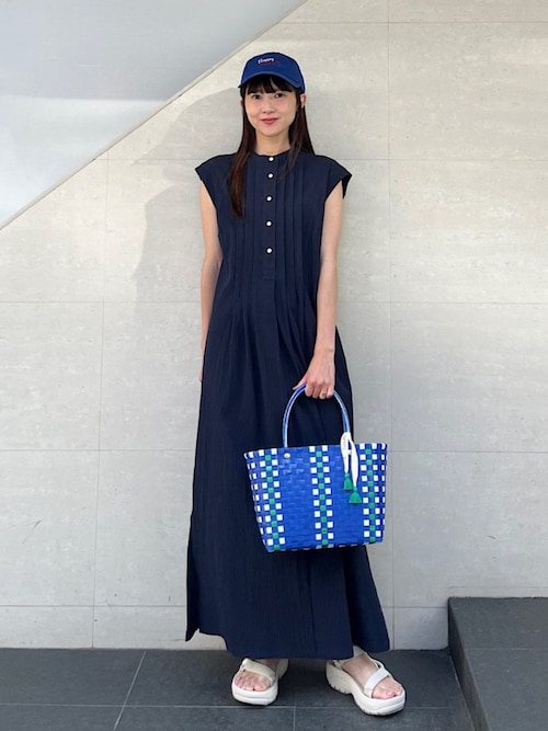 SHIPS（シップス） ワンピース 「手洗い可能」ACAR リップル タック