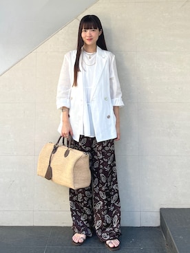 「TICCA(ティッカ)のアイテム」を使った、安孫子さん(レディース・155cm)の春コーディネート