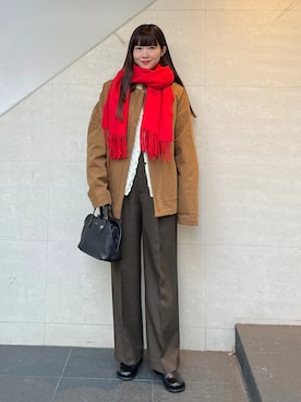 「Beau're（ヴュレ）のアイテム」を使った、安孫子さん（レディース・155cm）の冬コーディネート