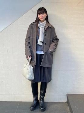 「Beau're（ヴュレ）のアイテム」を使った、安孫子さん（レディース・155cm）の冬コーディネート