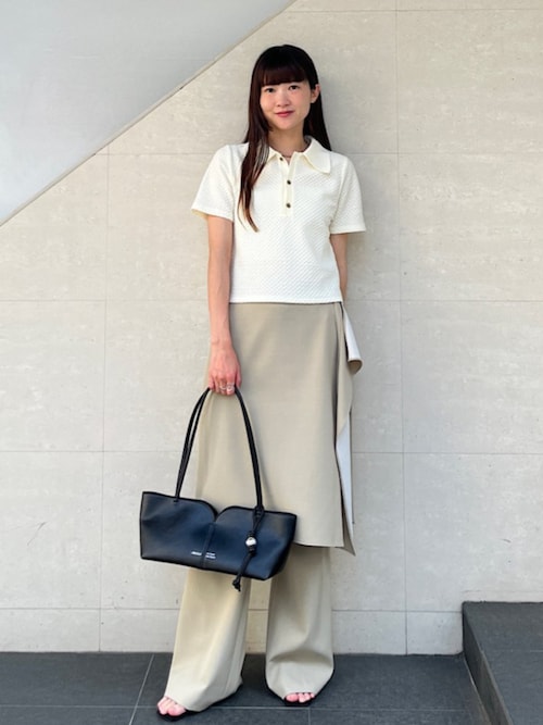 ポロシャツ ポロ 小泉里子コラボ:シャーリング ジャカード ポロ レディース セール】小泉里子コラボ:シャーリング ジャカード ポロ