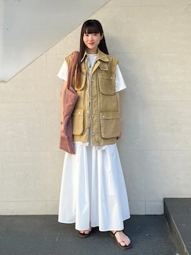 「BONGUSTA（ボングスタ）のアイテム」を使った、安孫子さん（レディース・155cm）の夏コーディネート
