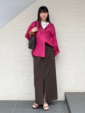 「アイテム（サンダル）」を使った、安孫子さん（レディース・155cm）の夏コーディネート