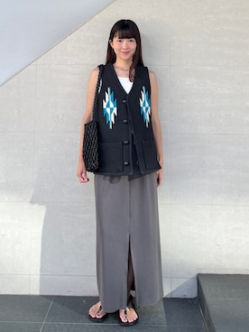 「REMME（レメ）のアイテム」を使った、安孫子さん（レディース・155cm）の夏コーディネート