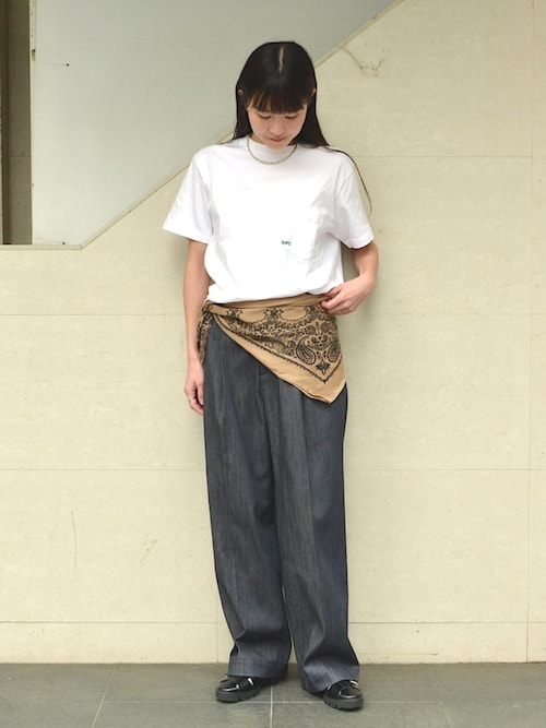 手洗い可能〉ヴィンテージ ライク デニム タック パンツ（その他パンツ
