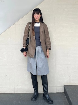 「MILOS（ミロス）のアイテム」を使った、安孫子さん（レディース・155cm）の春コーディネート
