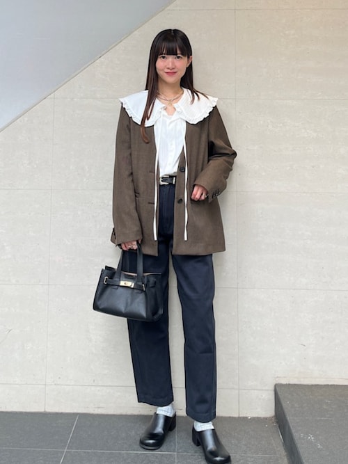 手洗い可能〉TUMUGITO(R) シャーク ツイード カラーレス ジャケット