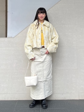 「SHIPS（シップス）のアイテム（スカート）」を使った、安孫子さん（レディース・155cm）の秋コーディネート