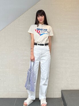 「カーブデニム」｜安孫子さん（レディース・155cm）の夏コーディネート