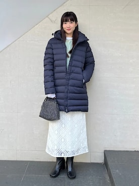 「SHIPS」｜「アイテム（ダウンジャケット/コート）」を使った、安孫子さん（レディース・155cm）の冬コーディネート