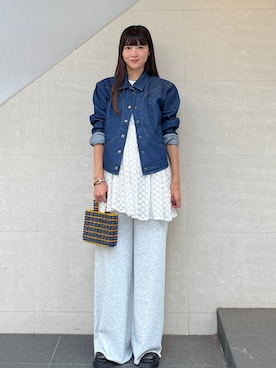 「アイテム（チュニック）」を使った、安孫子さん（レディース・155cm）の秋コーディネート