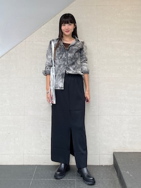 「アイテム（タンクトップ）」を使った、安孫子さん（レディース・155cm）の秋コーディネート