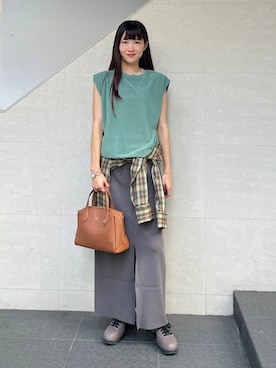 「SHIPS（シップス）のアイテム」を使った、安孫子さん（レディース・155cm）の夏コーディネート