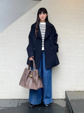 「SHIPS（シップス）のアイテム（Tシャツ/カットソー）」を使った、安孫子さん（レディース・155cm）の秋コーディネート