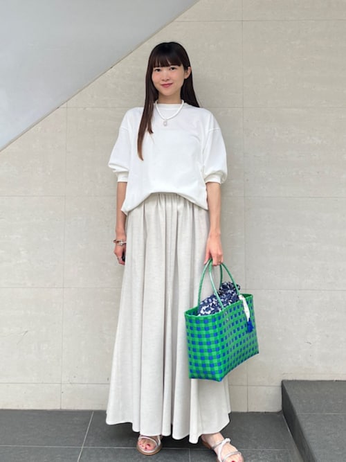 セール】小泉里子コラボ:〈手洗い可能〉スラブ 綿麻混 スカート