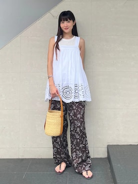 「SHIPS（シップス）のアイテム」を使った、安孫子さん（レディース・155cm）の夏コーディネート