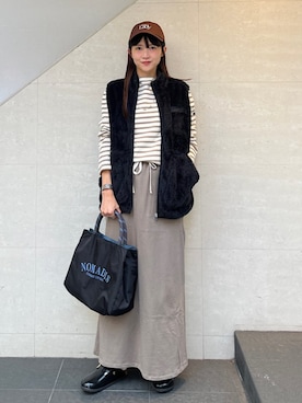 「SAINT JAMES（セントジェームス）のアイテム」を使った、安孫子さん（レディース・155cm）の秋コーディネート