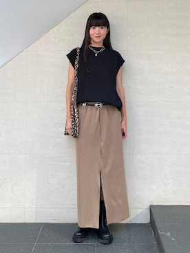 「SHIPS（シップス）のアイテム」を使った、安孫子さん（レディース・155cm）の夏コーディネート