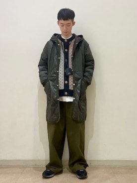 「アイテム（その他アウター、グリーン系）」を使った、BEAMS LIGHTS Mensさん（メンズ・165cm）の冬コーディネート