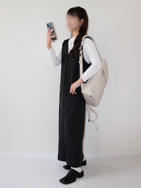 「ゆったりシルエット」｜「アイテム（アクセサリー）」を使った、canさん（レディース・156cm）の冬コーディネート