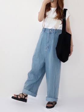 「coca（ANDEX shoes product）（コカ）のアイテム（サンダル）」を使った、canさん（レディース・156cm）の夏コーディネート