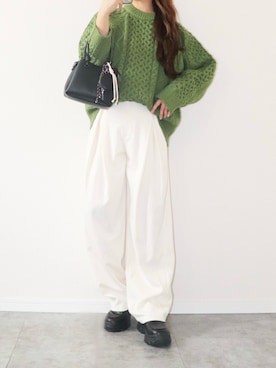 「アイテム（ニット/セーター）」を使った、canさん（レディース・156cm）の秋コーディネート