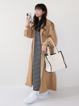 「デイリーカジュアル」｜「アイテム（トレンチコート）」を使った、canさん（レディース・156cm）の冬コーディネート
