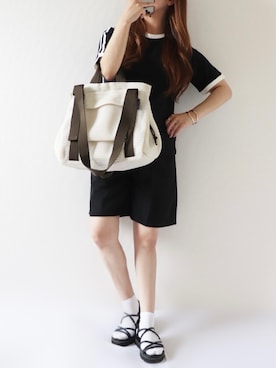 「coca（ANDEX shoes product）（コカ）のアイテム（サンダル）」を使った、canさん（レディース・156cm）の夏コーディネート