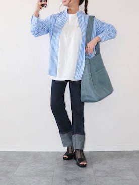 「cava cava（サヴァサヴァ）のアイテム（サンダル）」を使った、canさん（レディース・156cm）の春コーディネート