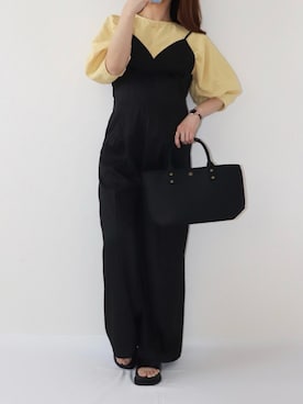 「HANNE（アン）のアイテム（サロペット/オーバーオール）」を使った、canさん（レディース・156cm）の春コーディネート