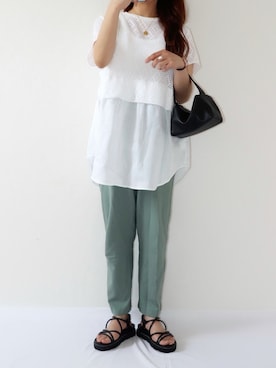 「coca（ANDEX shoes product）（コカ）のアイテム（サンダル）」を使った、canさん（レディース・156cm）の春コーディネート