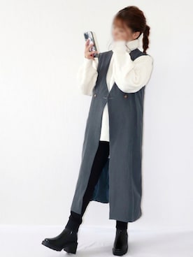 「La-gemme（ラジェム）のアイテム（その他アウター）」を使った、canさん（レディース・156cm）の秋コーディネート