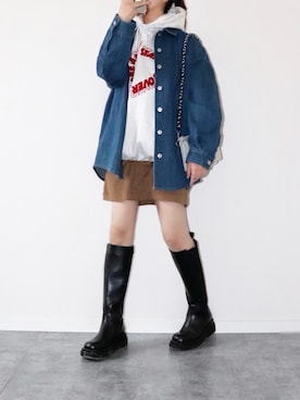 「Gジャン」｜「アイテム（その他）」を使った、canさん（レディース・156cm）の春コーディネート