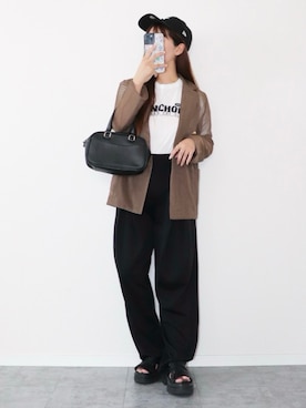 「大人カジュアルコーデ」｜「アイテム（キャップ）」を使った、canさん（レディース・156cm）の夏コーディネート
