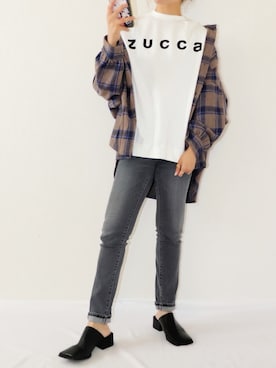 「zucca」｜「アイテム（スウェット）」を使った、canさん（レディース・156cm）の秋コーディネート