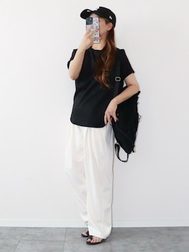 「アイテム（バックパック/リュック）」を使った、canさん（レディース・156cm）の夏コーディネート