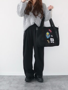 「アイテム（ボストンバッグ）」を使った、canさん（レディース・156cm）の冬コーディネート