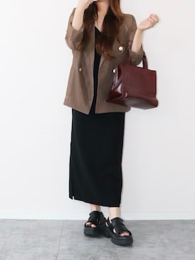 「アイテム（テーラードジャケット）」を使った、canさん（レディース・156cm）の夏コーディネート