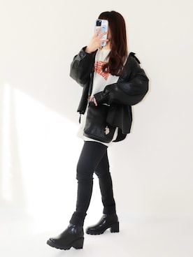 「ISOOK（アイスー）のアイテム（スウェット）」を使った、canさん（レディース・156cm）の冬コーディネート