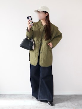 「アイテム（帽子）」を使った、canさん（レディース・156cm）の秋コーディネート