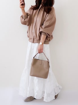 「春服」｜「アイテム（スタジャン）」を使った、canさん（レディース・156cm）の春コーディネート