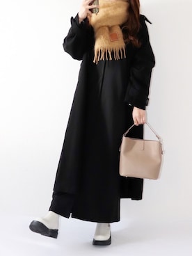 「ap retro（アプレトロ）のアイテム（ステンカラーコート）」を使った、canさん（レディース・156cm）の冬コーディネート