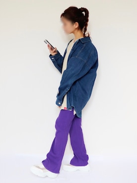 「ap retro（アプレトロ）のアイテム（デニムジャケット）」を使った、canさん（レディース・156cm）の夏コーディネート