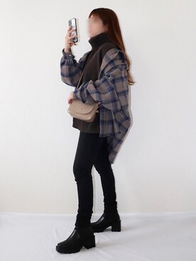 「CITRINE Chakra（シトリンチャクラ）のアイテム（ジャケット/アウター）」を使った、canさん（レディース・156cm）の冬コーディネート