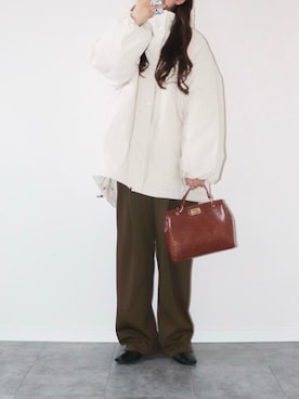 「アイテム（ダウンジャケット/コート）」を使った、canさん（レディース・156cm）の秋コーディネート