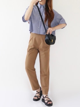 「reca（レカ）のアイテム（スラックス）」を使った、canさん（レディース・156cm）の夏コーディネート