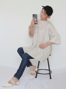「Daniel Wellington（ダニエルウェリントン）のDANIEL WELLINGTON / BANGLE Small（ブレスレット）」を使った、canさん（レディース・156cm）の夏コーディネート