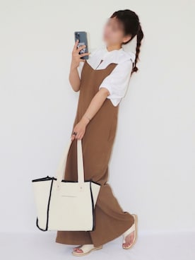 「SUGAR BISKET（シュガービスケット）のアイテム（サロペット/オーバーオール）」を使った、canさん（レディース・156cm）の夏コーディネート