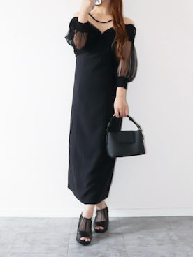 「アイテム（ドレス）」を使った、canさん（レディース・156cm）の秋コーディネート