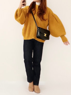 「マスタード」｜「アイテム（その他）」を使った、canさん（レディース・156cm）の冬コーディネート